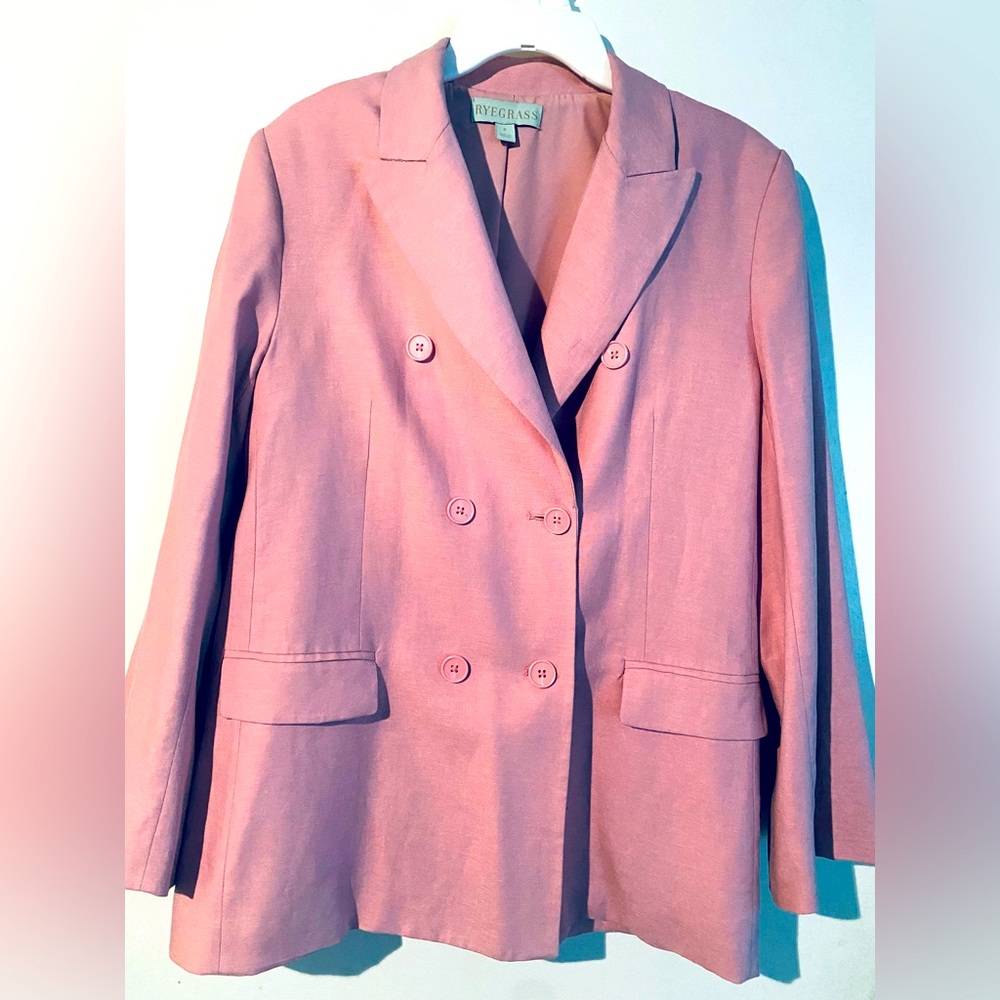 Ryegrass Pink Double-Breasted Women's Blazer